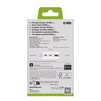 Powerbank SBS TTBB20000PD20W 20000 mAh 20W Power Delivery MicroUSB, USB-C, USB-A - valge