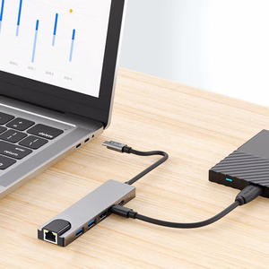 Tech-Protect HB02 HUB Adapter 6in1 USB-C + USB2.0 + USB3.0 + HDMI 4K 30Hz + RJ45 + PD100W - hall