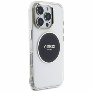 Чехол Guess IML Metal Colored Circle Classic Logo MagSafe для iPhone 16 Pro Max - чёрный