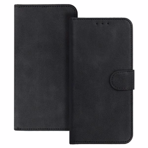 Универсальный чехол-книжка Common (размер S) для iPhone 12 / 13 / Samsung S6 / A5 2016 / Xcover 4 / S22 / Huawei P8 2017 чёрный