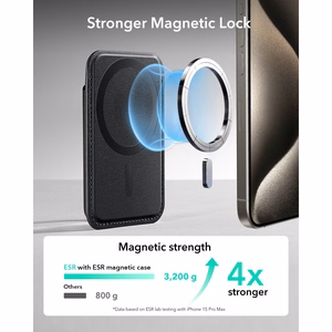 ESR Classic RFID-kaitsega MagSafe magnetiline telefoni kaarditasku – must