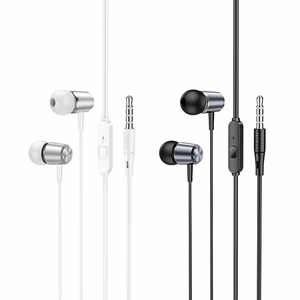 HOCO wire kõrvaklapid Jack 3,5 mm with microphone M108 hõbedane
