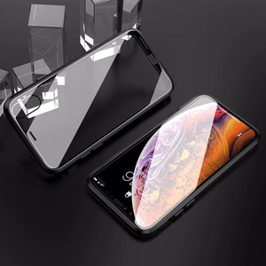 Wozinsky Full Magnetic Case Full Body Front and Back Cover with built-in glass for Vivo X60 black-transparent