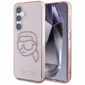 Karl Lagerfeld Rhinestones K. Head Logo Samsung Galaxy S25 Ümbris roosa