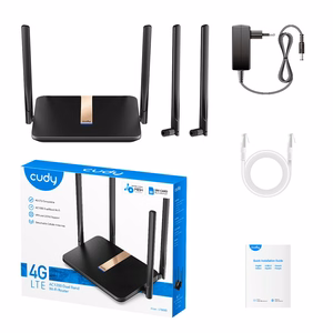 Cudy LT500D juhtmevaba ruuter Fast Ethernet kahe sagedusega (2.4 GHz / 5 GHz) 4G must