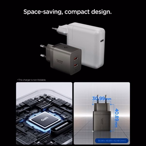 Spigen Essential EE472EU-GAN 2 pordiga 47 W seinalaadija – tumehall