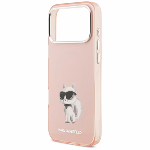 Karl Lagerfeld IML Aquarelle Choupette & Logo MagSafe Ümbris jaoks iPhone 17 Pro Max - Roosa