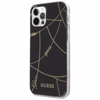 Guess kuldne Chain Collection iPhone 12 Pro Max 6.7" Ümbris - must