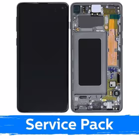 LCD Ekraan Ühildub Samsung G973 S10 Koos Frame / Prism Must / (Service Pack)