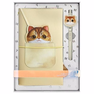 NIMMY set 2in1 notebook + pen BIG EYED PET 2.0 Cat khaki