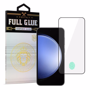 Закалённое стекло HARD Full Glue 5D для Samsung Galaxy S23 чёрный (с разблокировкой по отпечатку)