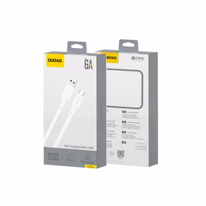 Dudao L2sT USB-A - USB-C 6A Kaabel 1.2m - valge