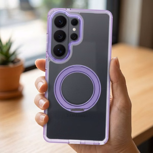 Case for Samsung A37 Frame Circle Stand compatible with MagSafe purple