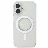 Guess IML Rhinestones MagSafe Ümbris jaoks iPhone 16 Plus - valge