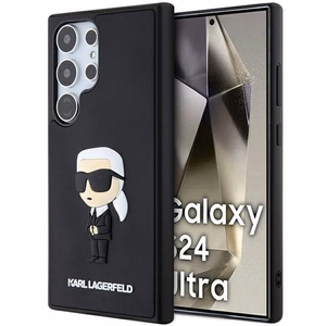 KARL LAGERFELD чехол для SAMSUNG S24 Ultra KLHCS24L3DRKINK (3D RUBBER IKONIK NFT) чёрный