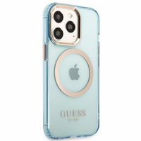 Guess kuldne Outline Translucent MagSafe ümbris jaoks iPhone 13 Pro / iPhone 13 - sinine