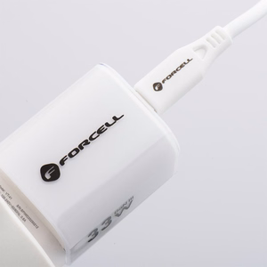 Phone laadija Forcell F-Energy GaN III Crystal Color USB C + USB A QC4.0 PD 33W + silikoon kaabel USB C to USB C VT-41 valge 0INT