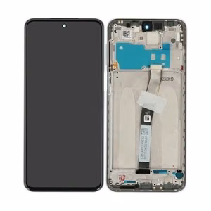 LCD ekraan Xiaomi Redmi Note 9 Pro/Note 9S puuteekraaniga koos raamiga valge originaal (service pack)