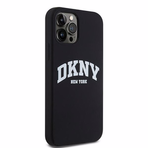 DKNY Liquid Silicone Valge Printed Logo MagSafe Ümbris jaoks iPhone 12/12 Pro - Must