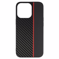 Tel Protect CARBON Ümbris jaoks Iphone 13 Pro Must with punane stripe