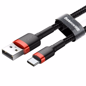 Baseus cable Cafule USB - USB-C 2,0 m 2A punane-must