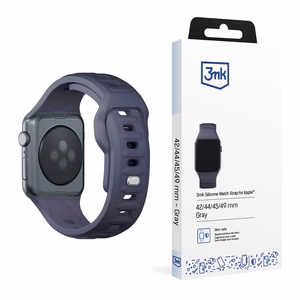 3mk silikoonrihm Apple Watchile, 42/44/45/46/49 mm, hall, suur suurus