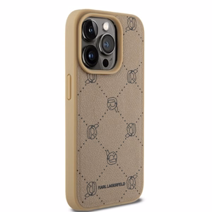 Karl Lagerfeld Magsafe Karl Head iPhone 15 Pro Ümbris - Beige