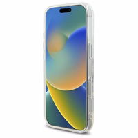 Guess IML Rhinestones MagSafe Ümbris jaoks iPhone 16 Pro - valge