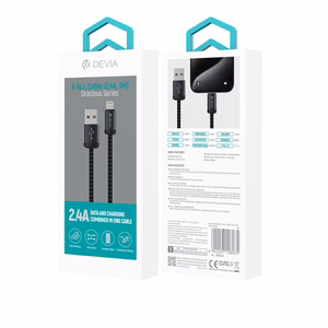 Devia кабель Gracious EC650 USB - USB-C 1,0 м 2,4A черный