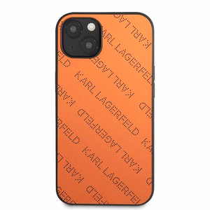 Karl Lagerfeld Perforated Allover Ümbris jaoks iPhone 13 / 14 / 15 6.1" - oranž