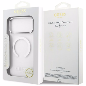 Guess Metal Outline MagSafe ümbris jaoks iPhone 17 Pro Max - hõbedane