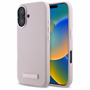 Karl Lagerfeld FW Metal Plate MagSafe iPhone 16 Ümbris - roosa