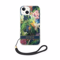Guess GUOHCP14SHFLSB iPhone 14 6.1 "sinine / sinine hardcase Flower Strap