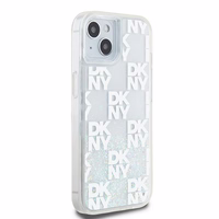 DKNY Liquid Glitter Multilogo ümbris jaoks iPhone 15 / 14 / 13 - valge