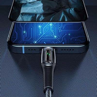 USAMS Punutud kaabel USB-C na Lightning Smart Power-off 20W PD Kaabel 1.2m must SJ518USB01 (US-SJ518)