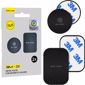Blavec Metal plate jaoks magnetic hoidja BM-01 set of 2 pieces round (40mm) and rectangle (40x58mm) carbon