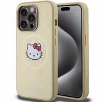 Hello Kitty Leather Kitty Head MagSafe ümbris jaoks iPhone 13 Pro Max - kuldne