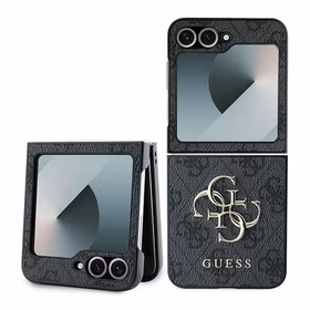 GUESS ümbris jaoks SAMSUNG Z Flip 6 GUHCZF64GMGGR (PU 4G Leather Metal Logo) must