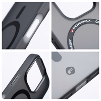 Ümbris jaoks iPhone 16 PLUS Forcell F-Protect Levels Dual Layer 4D technology compatible with Magsafe Military Drop-Test smoky must