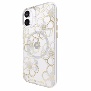 Case-Mate Floral Gems MagSafe ümbris seadmele iPhone 16 Plus, kuldne