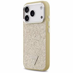 GUESS ümbris jaoks IPHONE 17 Pro compatible with MagSafe GUHMP17LPFGTSCMD (PU Glitter W/ Triangle Logo) kuldne