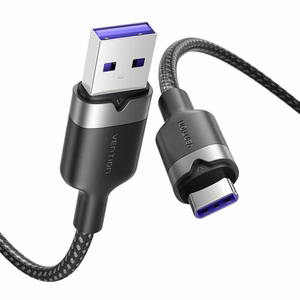 USB 2.0 A to USB-C 6A Vention CTOBF 1M kaabel (must)