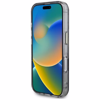 Guess Glitter Flowers Triangle Buttons MagSafe ümbris jaoks iPhone 16 must