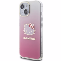 Hello Kitty IML Gradient Electrop Kitty Head ümbris jaoks iPhone 15 - roosa