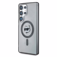 Karl Lagerfeld Button Choupette Head Printed Logo MagSafe Samsung Galaxy S25 Ultra ümbris must