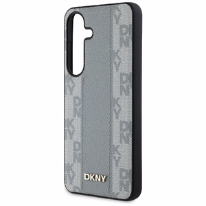 DKNY Leather Checkered Pattern MagSafe ümbris jaoks Samsung Galaxy S25 taupe