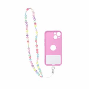 PIXIE Phone lanyard, Phone pendant / cord length 68cm (34cm in the loop) / on neck - hearts