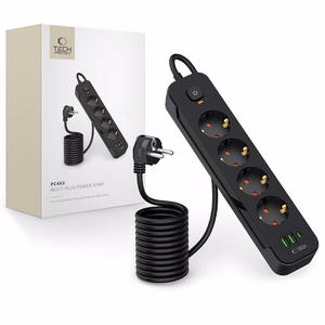 TECH-PROTECT PCL4X3 PIKENDUSJUHE 2 USB & 1 TYPE-C & 4 PESA 200CM MUST