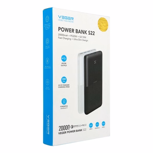 VEGER powerbank 20000 mAh PD QC3.0 3A 20W S22 (W2060) must