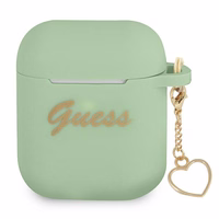 Guess GUA2LSCHSN AirPods kate roheline/roheline Silikoonist Charm Heart Collection